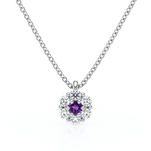 Collier entourage améthyste diamant Pour la Vie - 9