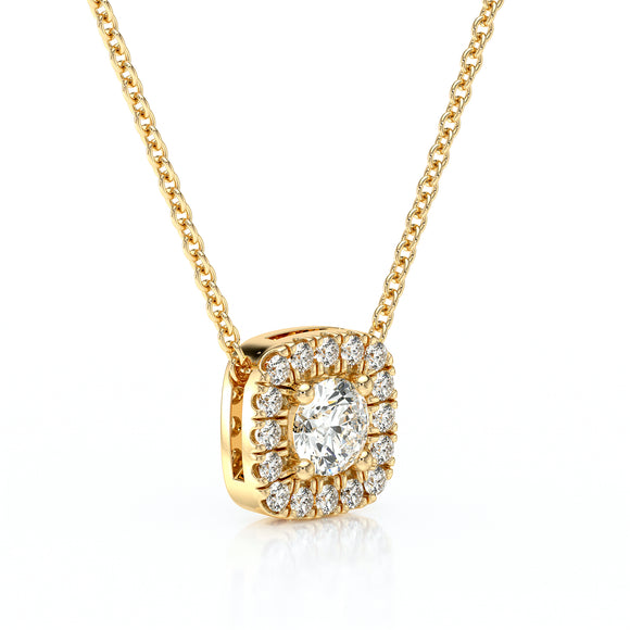 Collier rubis entourage diamant Coup de Foudre - 1