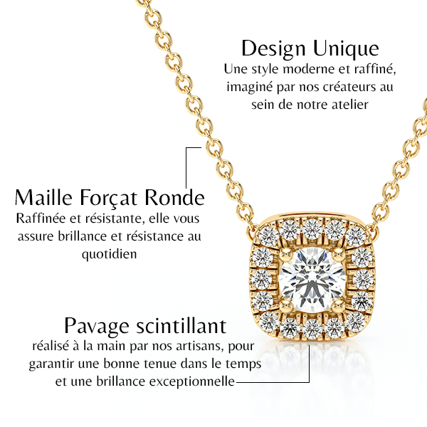 Collier entourage diamant Coup de Foudre - 1