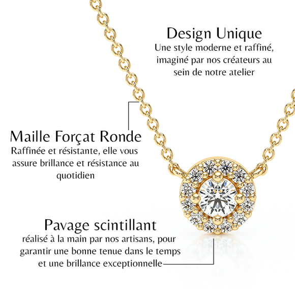 Collier entourage diamant Coup de Foudre - 2