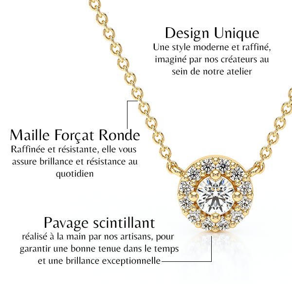 Collier entourage diamant Coup de Foudre - 2