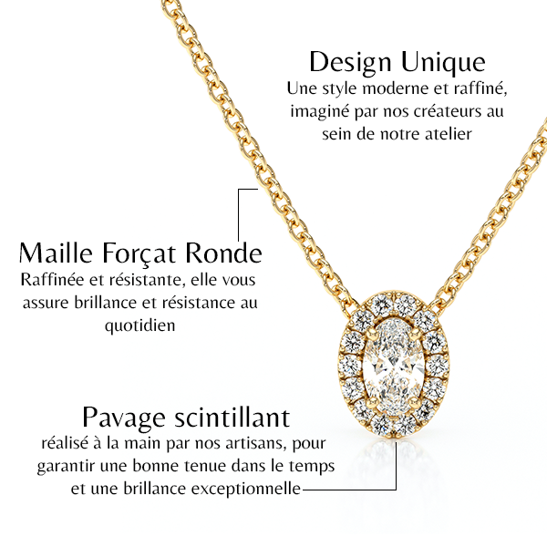 Collier entourage diamant Coup de Foudre - 3