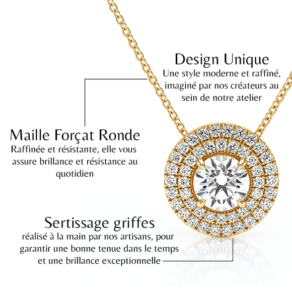 Collier entourage rubis diamant Coup de Foudre - 6