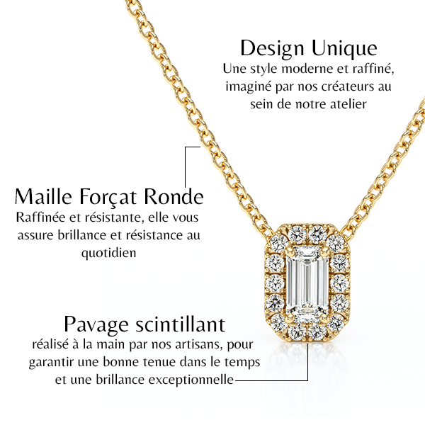 Collier entourage diamant Coup de Foudre - 4