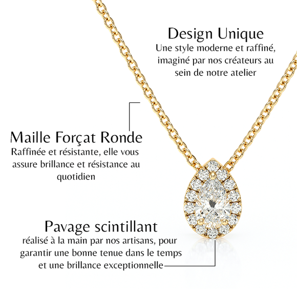 Collier saphir entourage diamant Coup de Foudre - 5