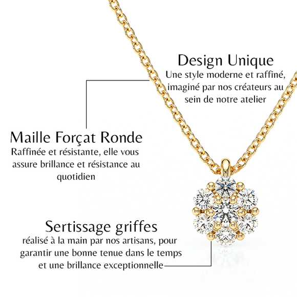 Collier entourage rubis diamant Pour la Vie - 9