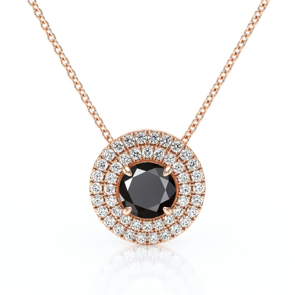 Collier entourage diamant noir Coup de Foudre - 6