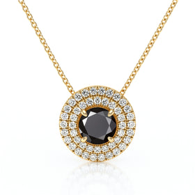 Collier entourage diamant noir Coup de Foudre - 6