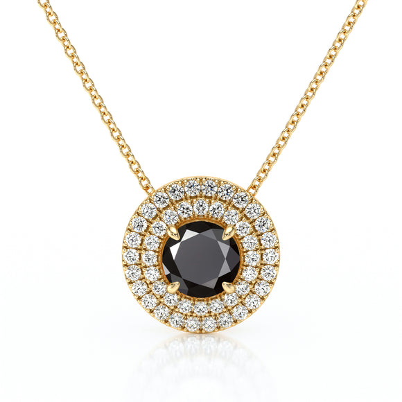 Collier entourage diamant noir Coup de Foudre - 6