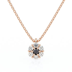 Collier entourage diamant noir Pour la Vie - 9
