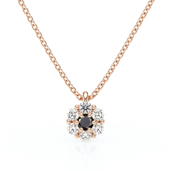 Collier entourage diamant noir Pour la Vie - 9