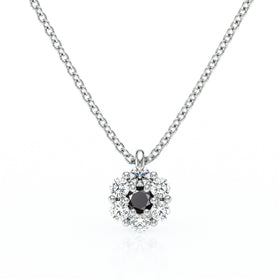 Collier entourage diamant noir Pour la Vie - 9