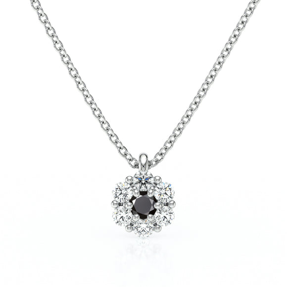 Collier entourage diamant noir Pour la Vie - 9