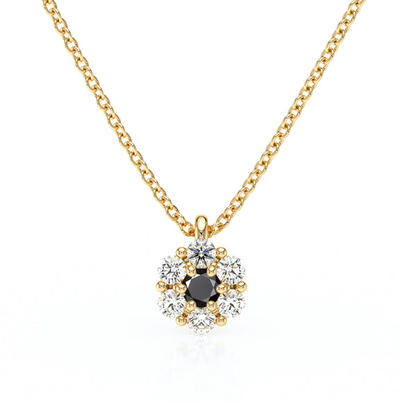 Collier entourage diamant noir Pour la Vie - 9