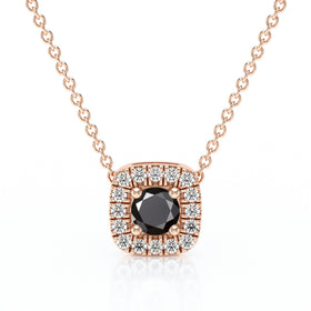 Collier entourage diamant noir Coup de Foudre - 1