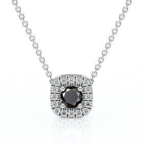 Collier entourage diamant noir Coup de Foudre - 1