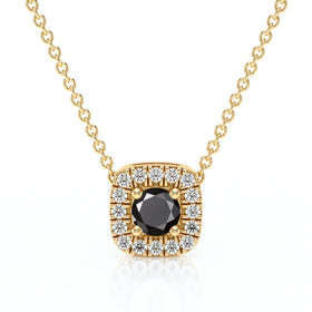 Collier entourage diamant noir Coup de Foudre - 1