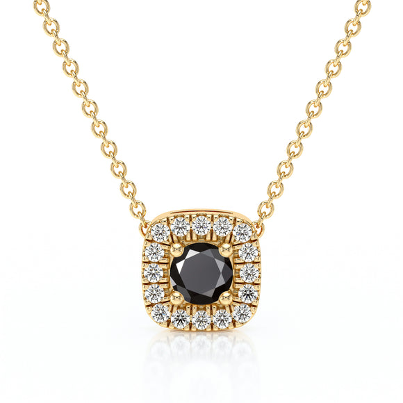 Collier entourage diamant noir Coup de Foudre - 1