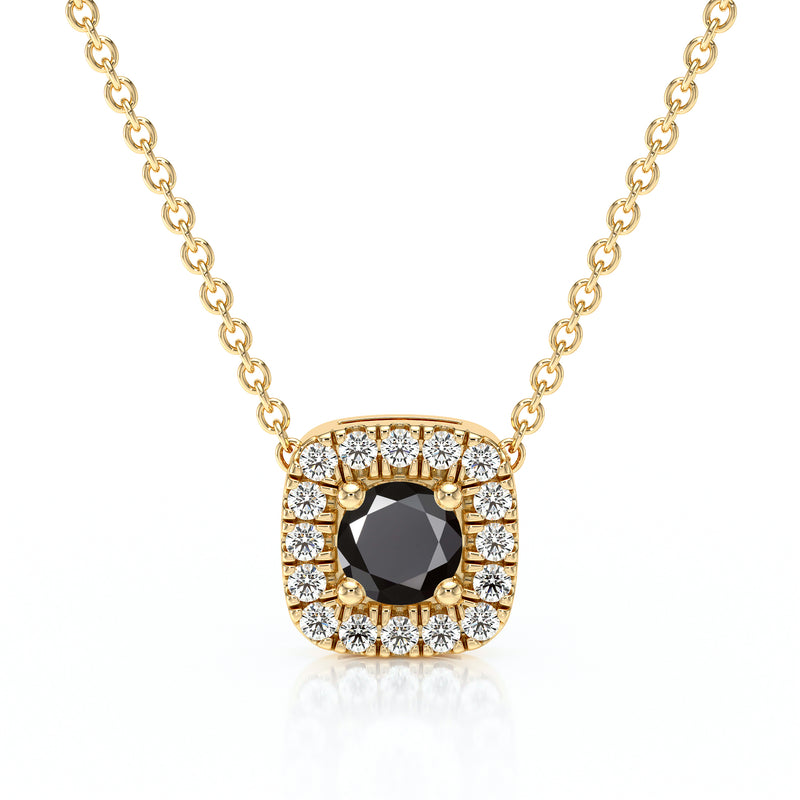 Collier entourage diamant noir Coup de Foudre - 1