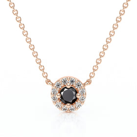 Collier entourage diamant noir Coup de Foudre - 2