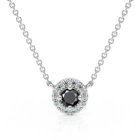 Collier entourage diamant noir Coup de Foudre - 2