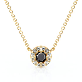 Collier entourage diamant noir Coup de Foudre - 2