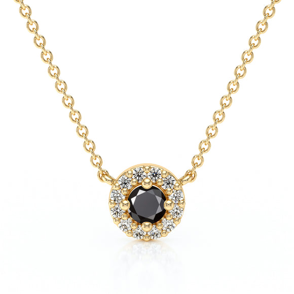 Collier entourage diamant noir Coup de Foudre - 2