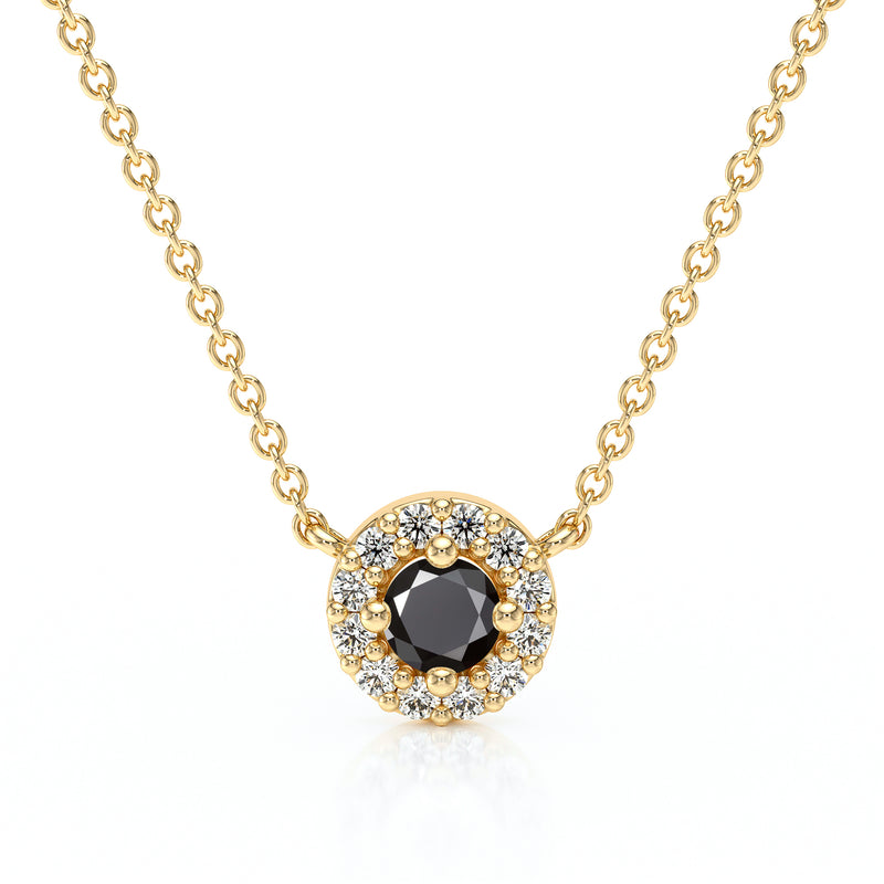 Collier entourage diamant noir Coup de Foudre - 2