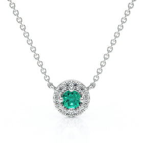 Collier émeraude entourage diamant Coup de Foudre - 2