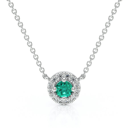 Collier émeraude entourage diamant Coup de Foudre - 2