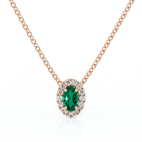 Collier émeraude entourage diamant Coup de Foudre - 3