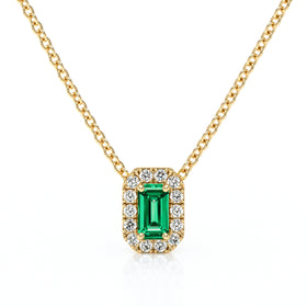 Collier émeraude entourage diamant Coup de Foudre - 4