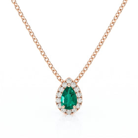 Collier émeraude entourage diamant Coup de Foudre - 5