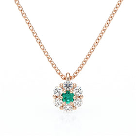 Collier entourage émeraude diamant Pour la Vie - 9