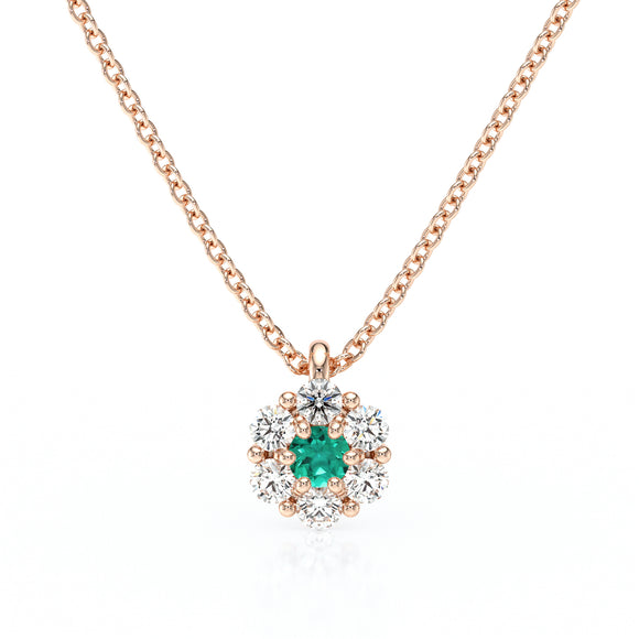 Collier entourage émeraude diamant Pour la Vie - 9