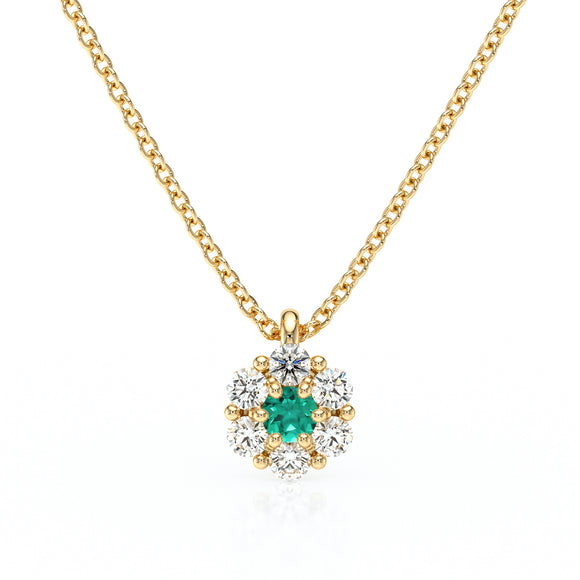 Collier entourage émeraude diamant Pour la Vie - 9