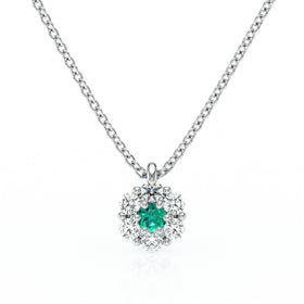 Collier entourage émeraude diamant Pour la Vie - 9