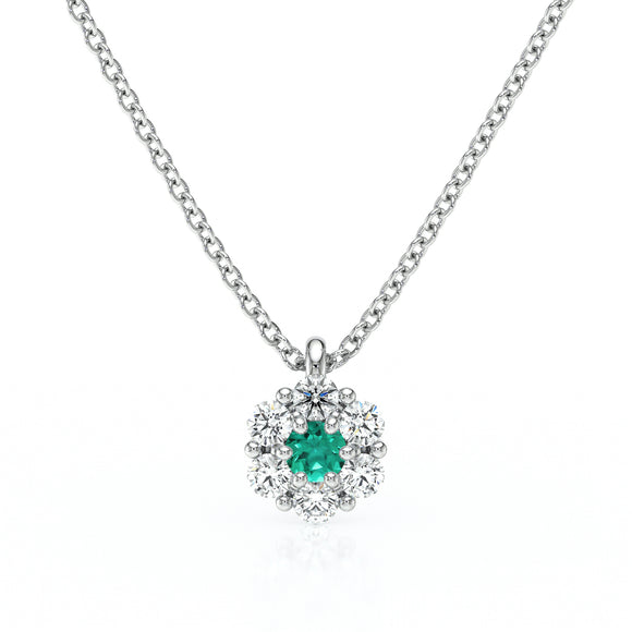 Collier entourage émeraude diamant Pour la Vie - 9