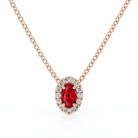 Collier rubis entourage diamant Coup de Foudre - 3