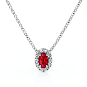 Collier rubis entourage diamant Coup de Foudre - 3