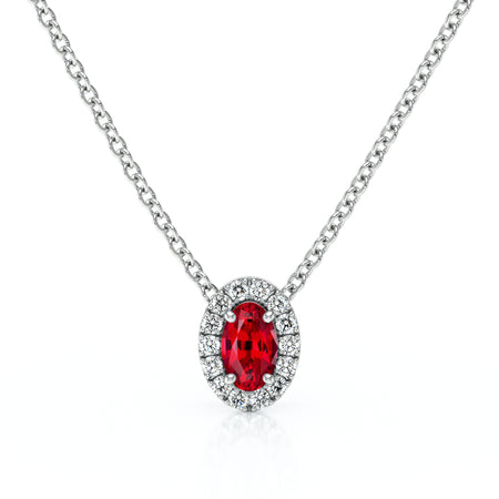 Collier rubis entourage diamant Coup de Foudre - 3