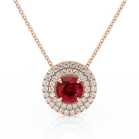 Collier entourage rubis diamant Coup de Foudre - 6