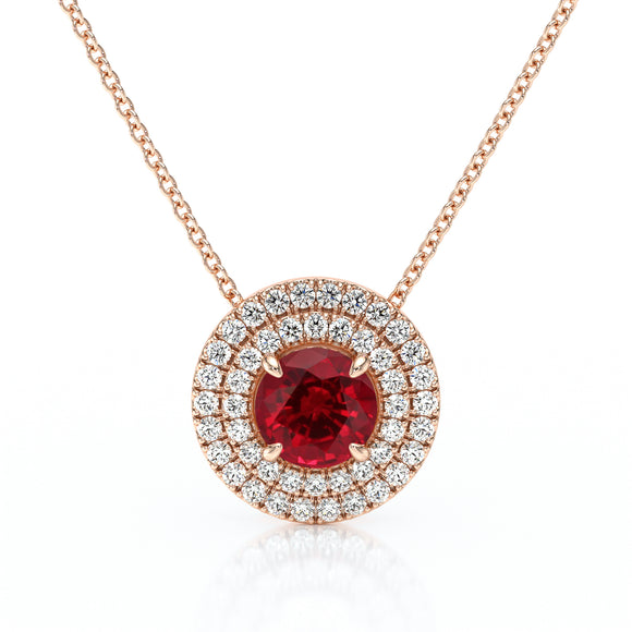 Collier entourage rubis diamant Coup de Foudre - 6
