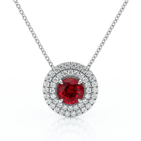 Collier entourage rubis diamant Coup de Foudre - 6