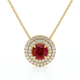 Collier entourage rubis diamant Coup de Foudre - 6