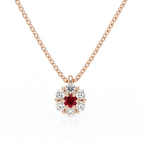 Collier entourage rubis diamant Pour la Vie - 9