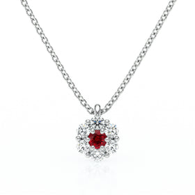 Collier entourage rubis diamant Pour la Vie - 9