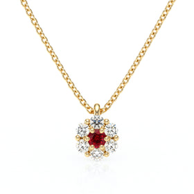Collier entourage rubis diamant Pour la Vie - 9