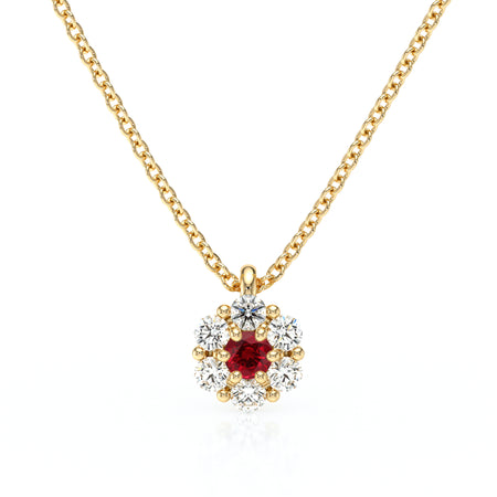 Collier entourage rubis diamant Pour la Vie - 9