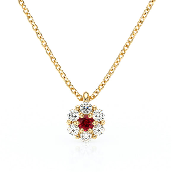 Collier entourage rubis diamant Pour la Vie - 9